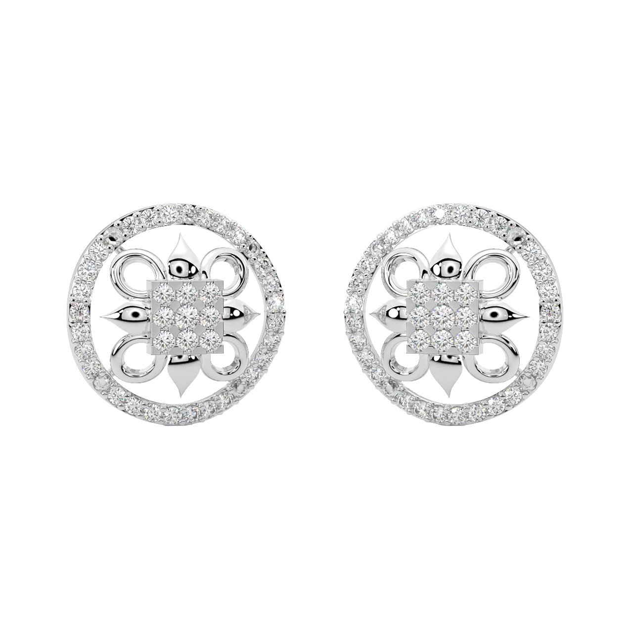 Zora Round Diamond Stud Earrings